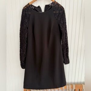 Tommy Hilfiger Black Lace Sleeve Long Sleeve Dress
